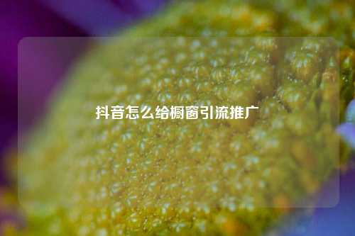 抖音怎么给橱窗引流推广