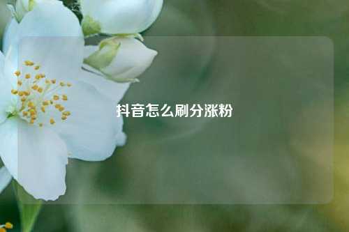 抖音怎么刷分涨粉