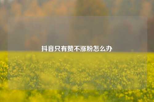 抖音只有赞不涨粉怎么办